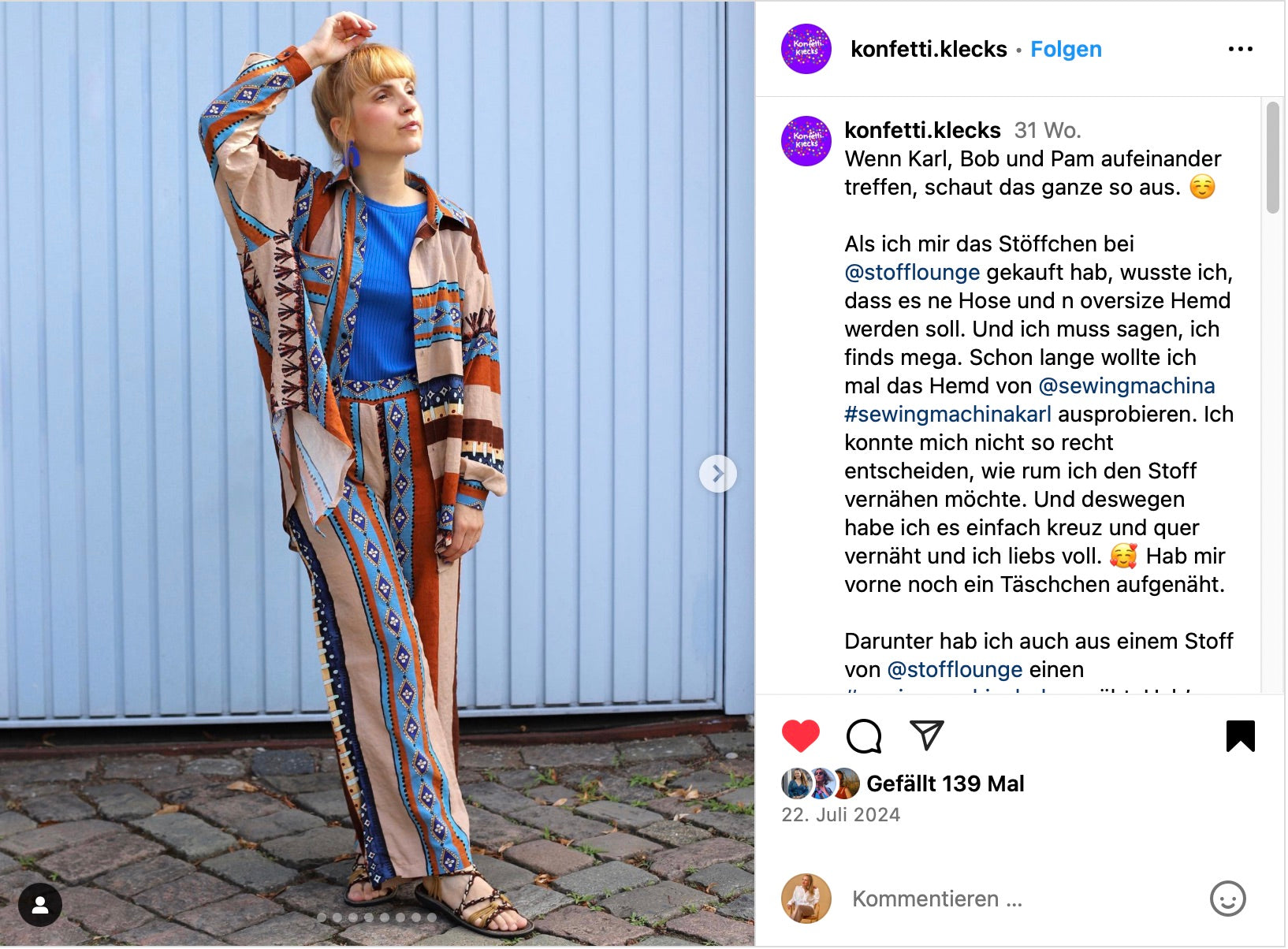 oversize shirt Karl sewing pattern