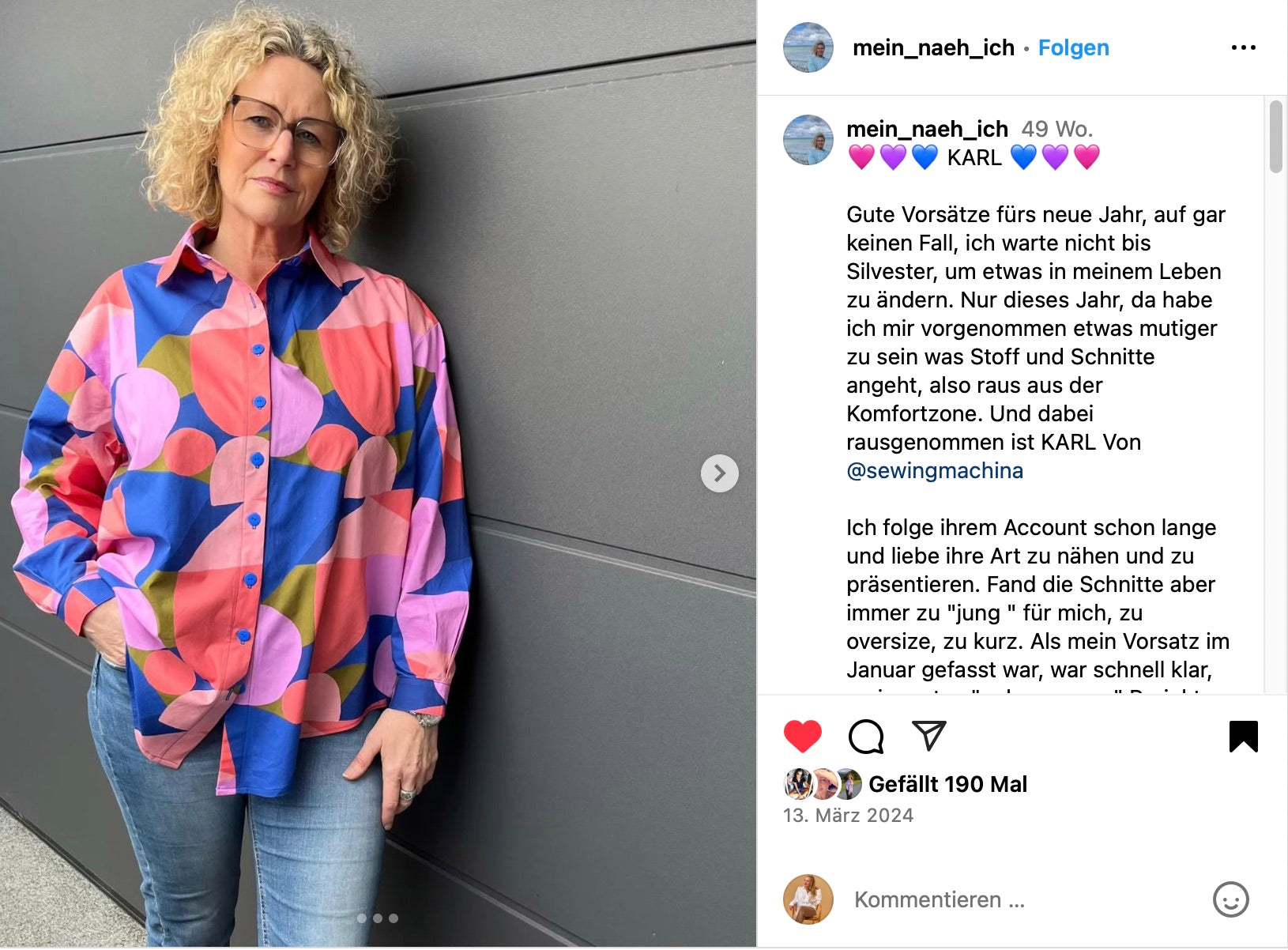 oversize shirt Karl sewing pattern