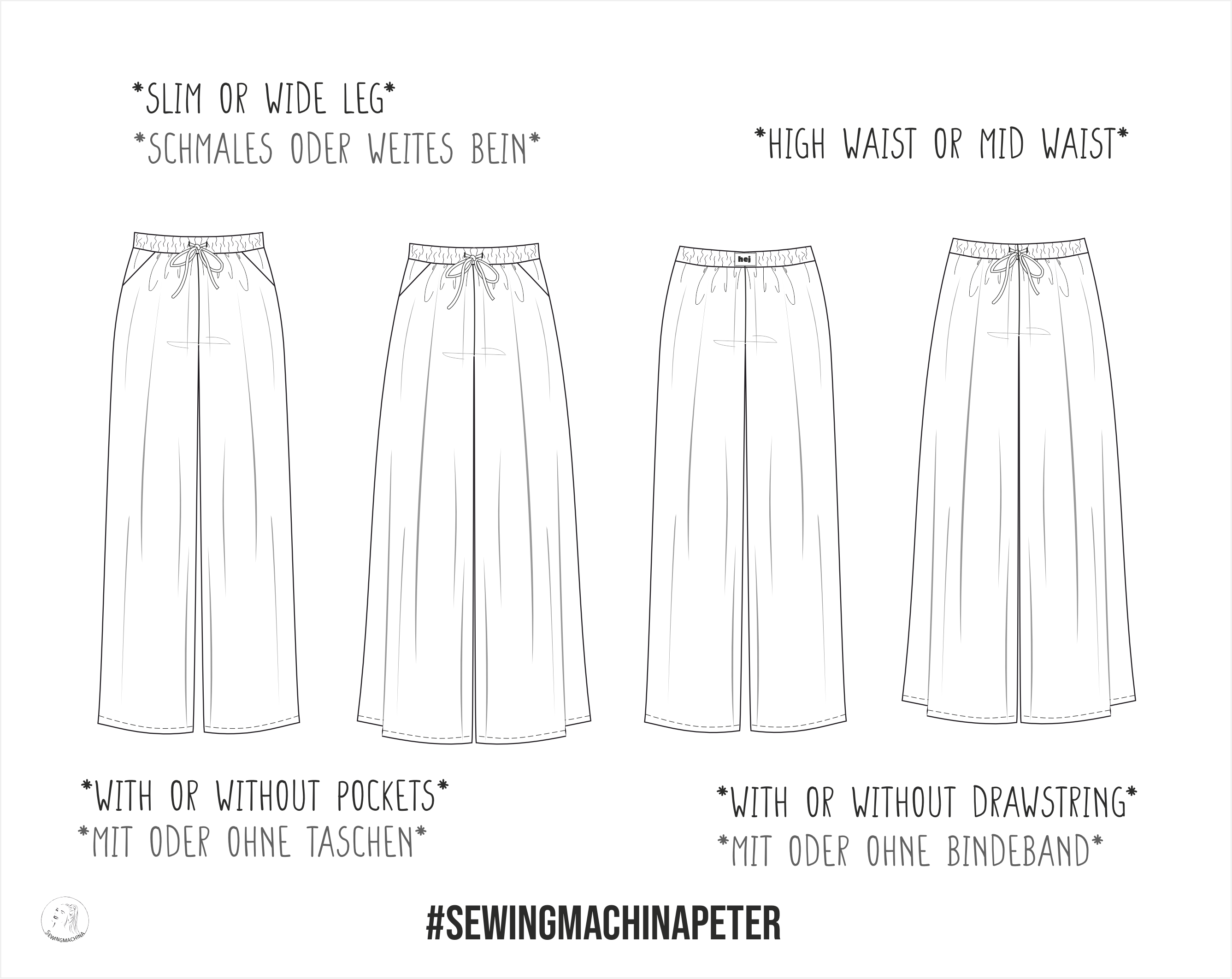 wide leg pants Peter sewing pattern