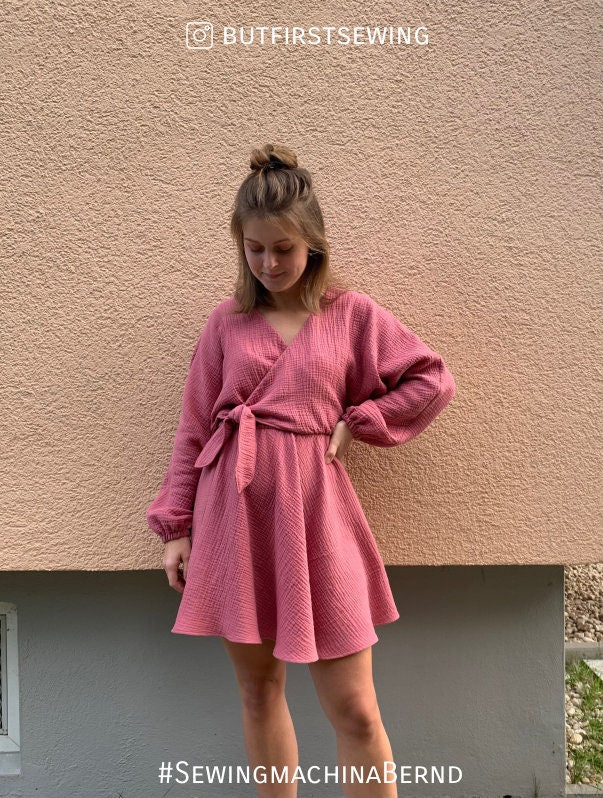 PDF sewing pattern batwing dress Bernd / Schnittmuster Fledermausärmel-Kleid / Video tutorial