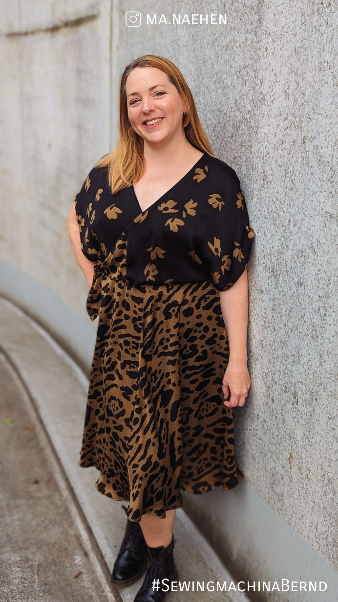 PDF sewing pattern batwing dress Bernd / Schnittmuster Fledermausärmel-Kleid / Video tutorial