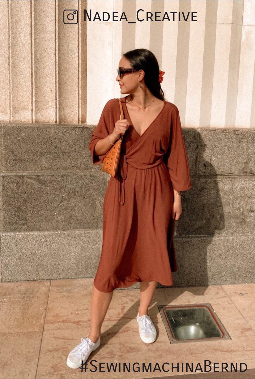 PDF sewing pattern batwing dress Bernd / Schnittmuster Fledermausärmel-Kleid / Video tutorial