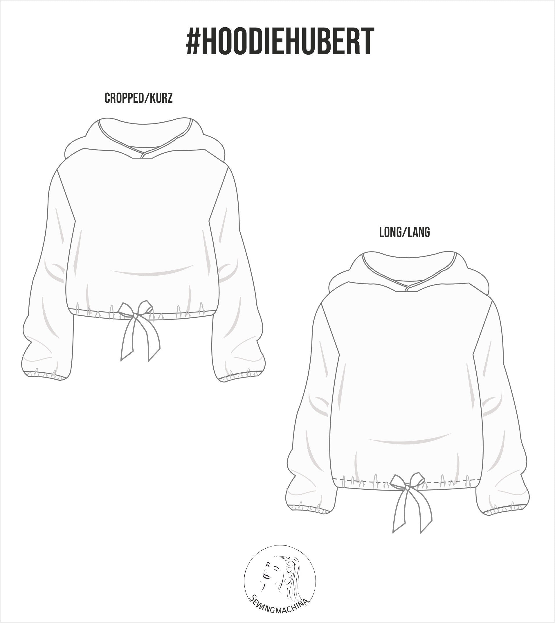 Oversized Hoodie / 2 lengths / PDF sewing pattern / Hoodie Hubert / E-Book