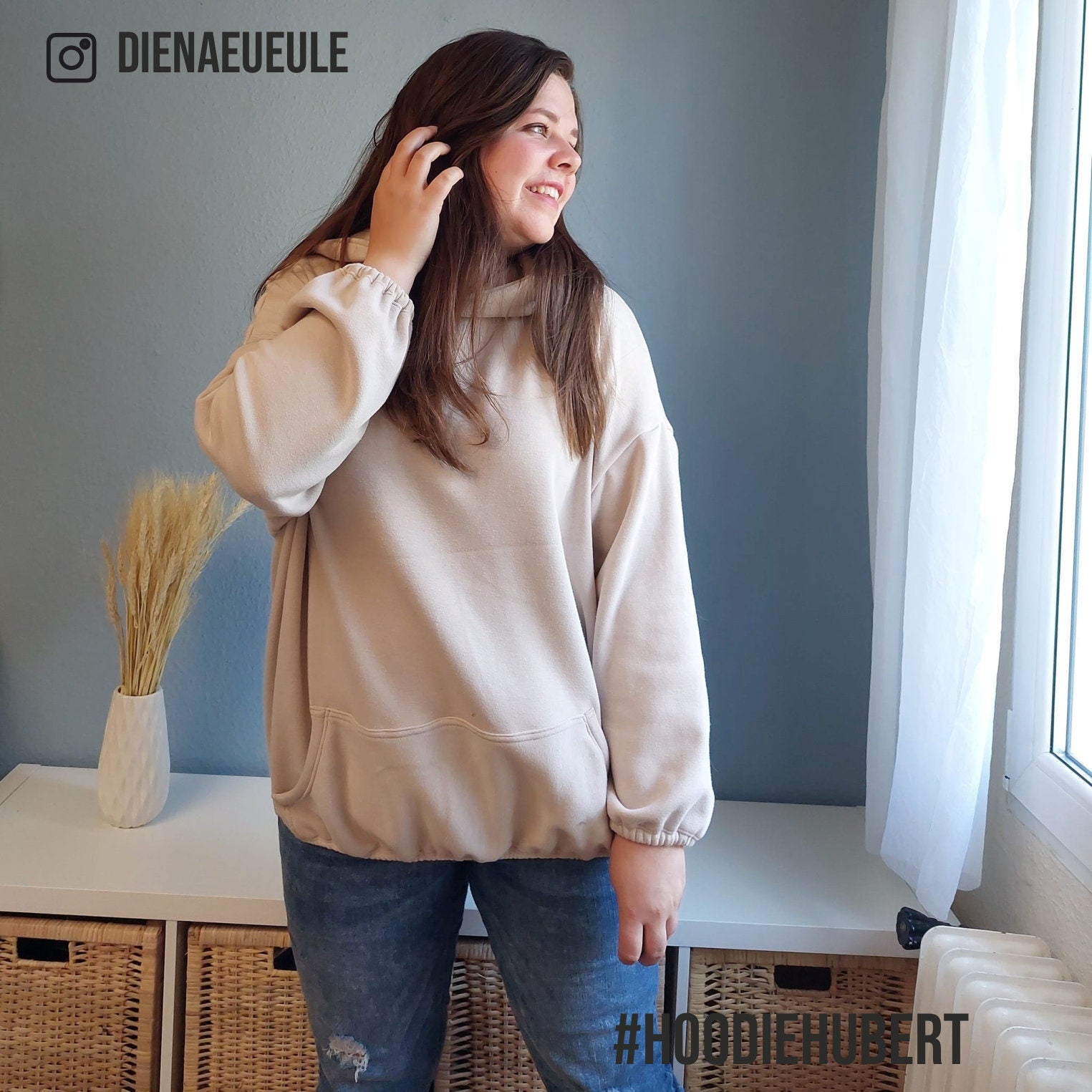 Oversized Hoodie / 2 lengths / PDF sewing pattern / Hoodie Hubert / E-Book