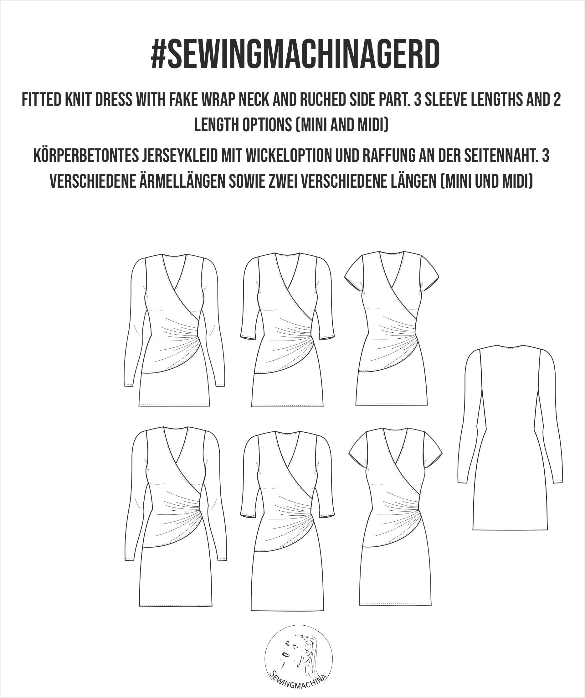 Wickelkleid Gerd, PDF Schnittmuster / easy / mit Video Tutorial