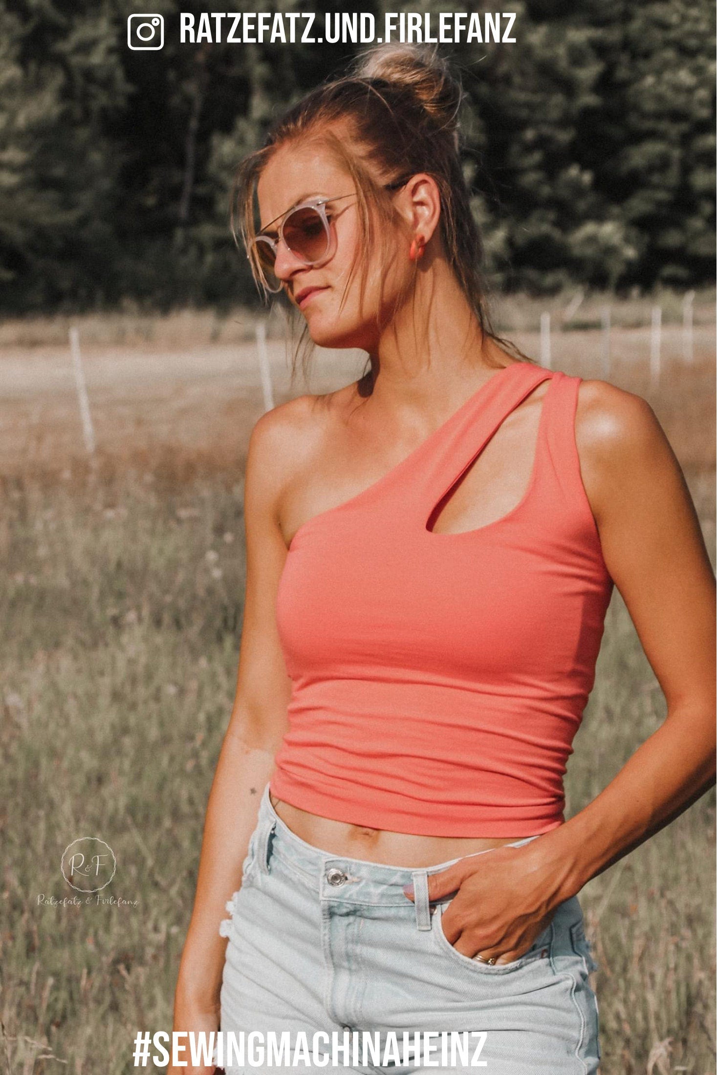 One-Shoulder-Top mit Ausschnitt Heinz PDF Schnittmuster / Schnittmuster mit Video Tutorial