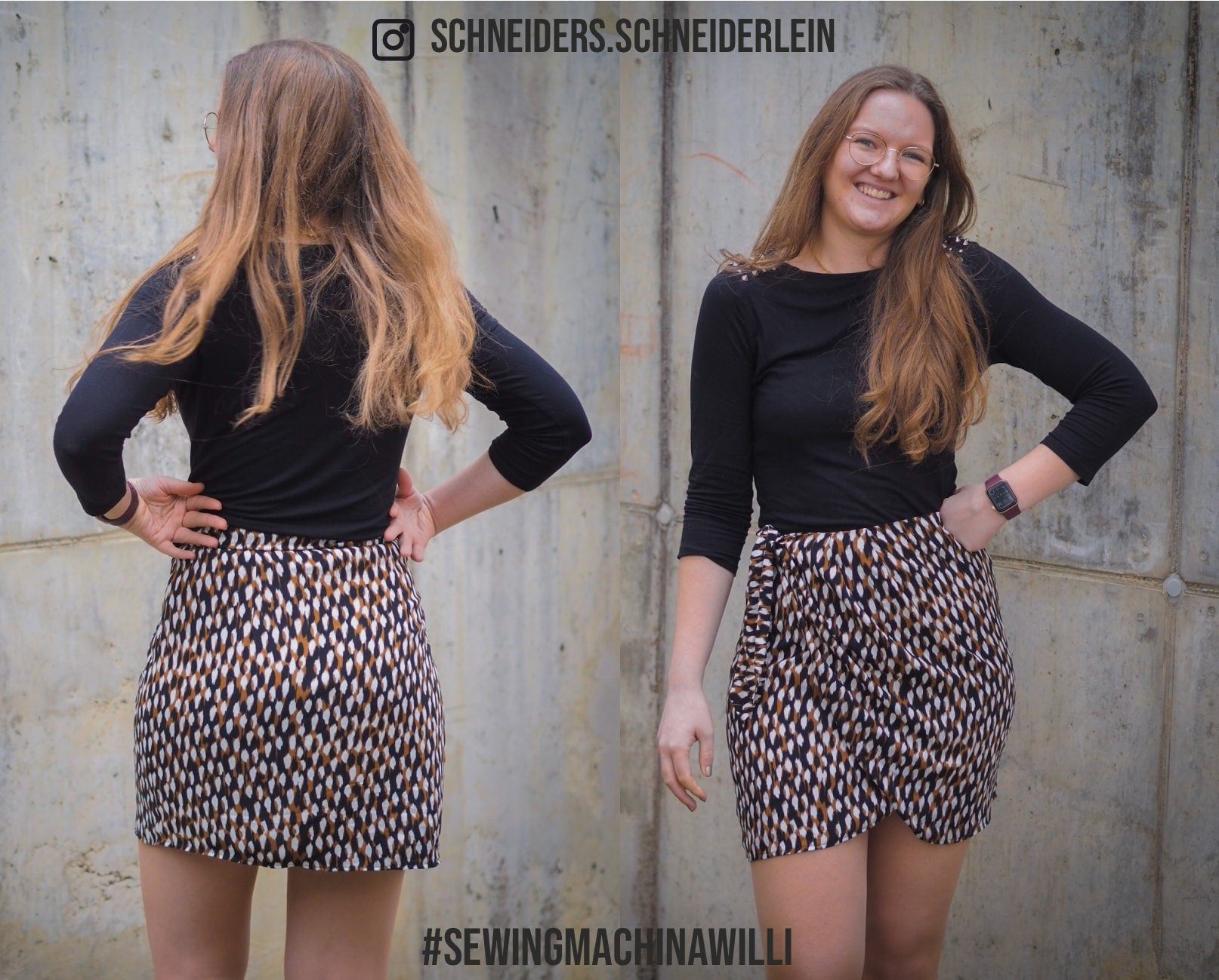 wrap skirt Willi PDF sewing pattern + VIDEO tutorial / Schnittmuster Wickelrock