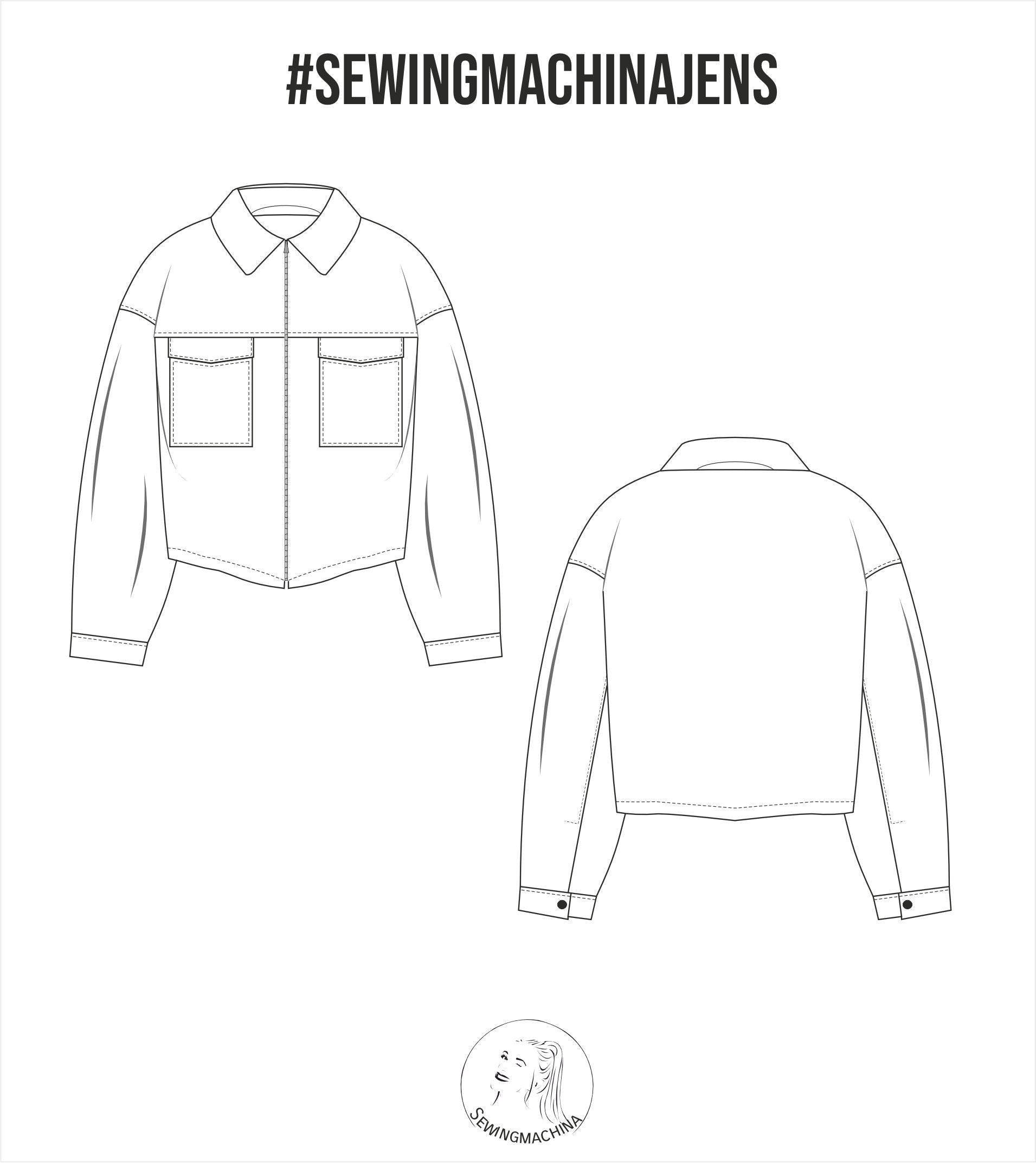 oversized Jacket Jens PDF sewing pattern with video tutorial / Schnittmuster oversized Jacke /