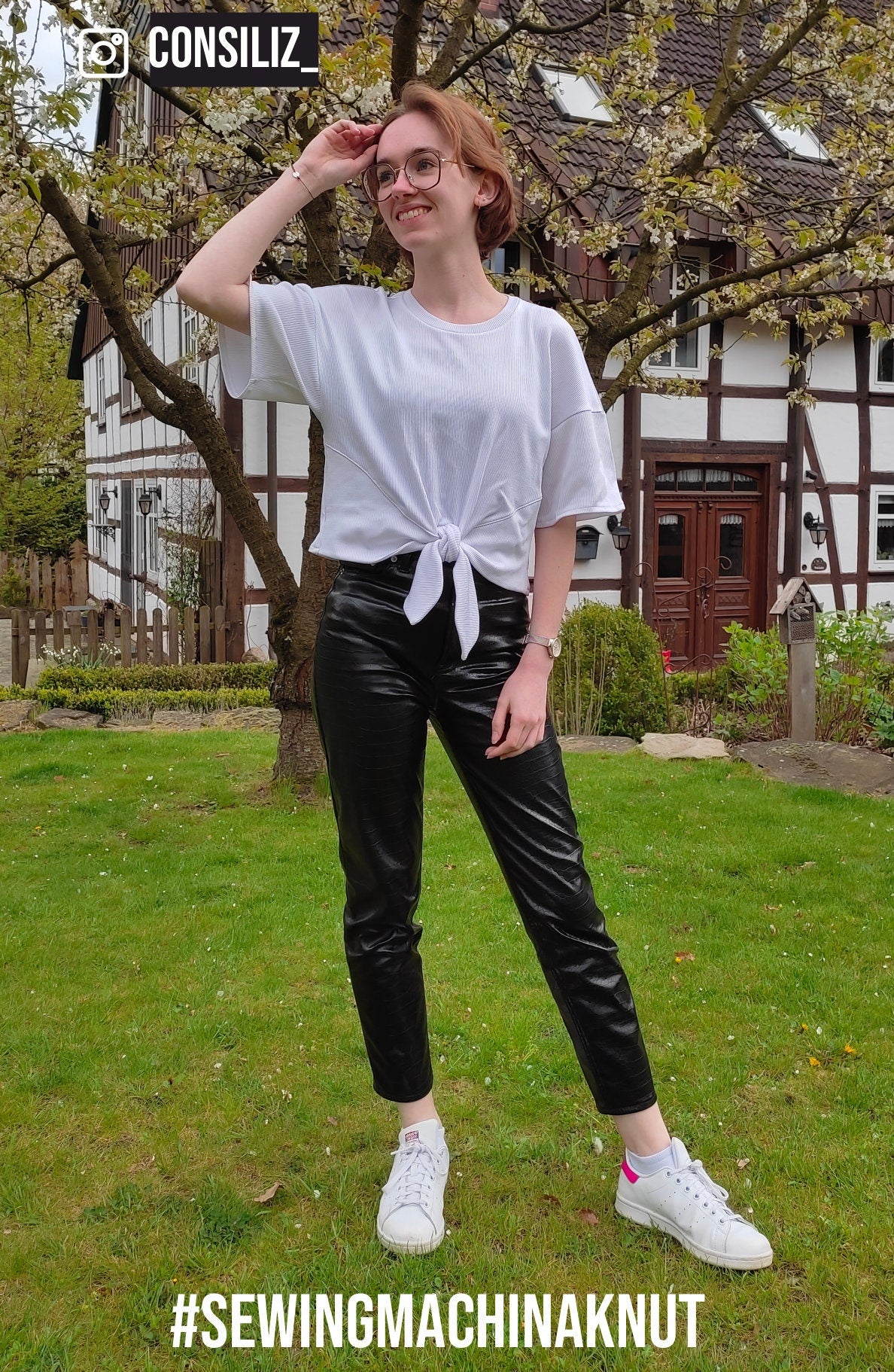 Schnittmuster Oversize Shirt mit Bindeband vorne Knut / PDF Schnittmuster mit Knoten vorn