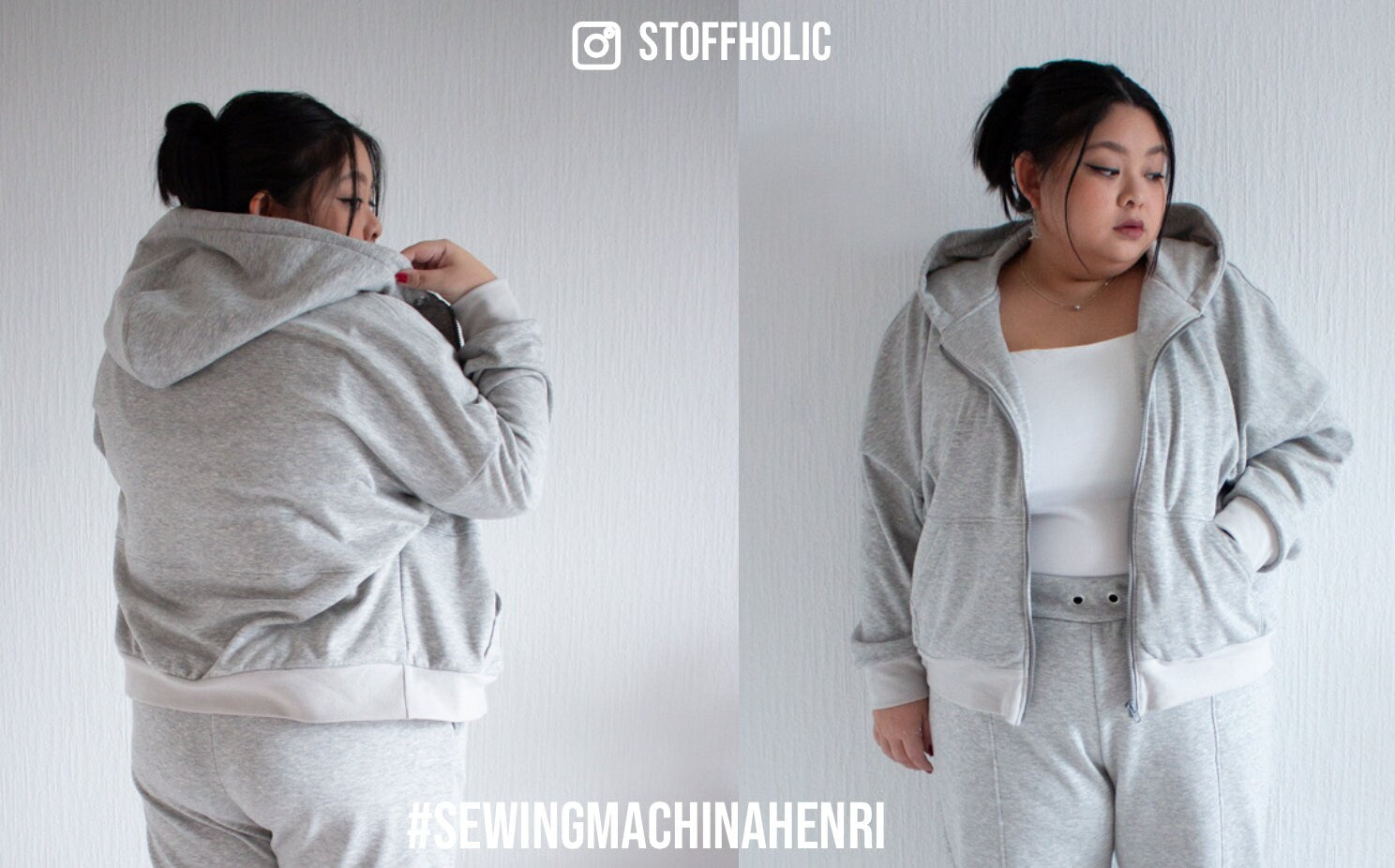 oversize Sweatjacke Henri, PDF Schnittmuster / easy / mit Video Tutorial / zip-up hoodie