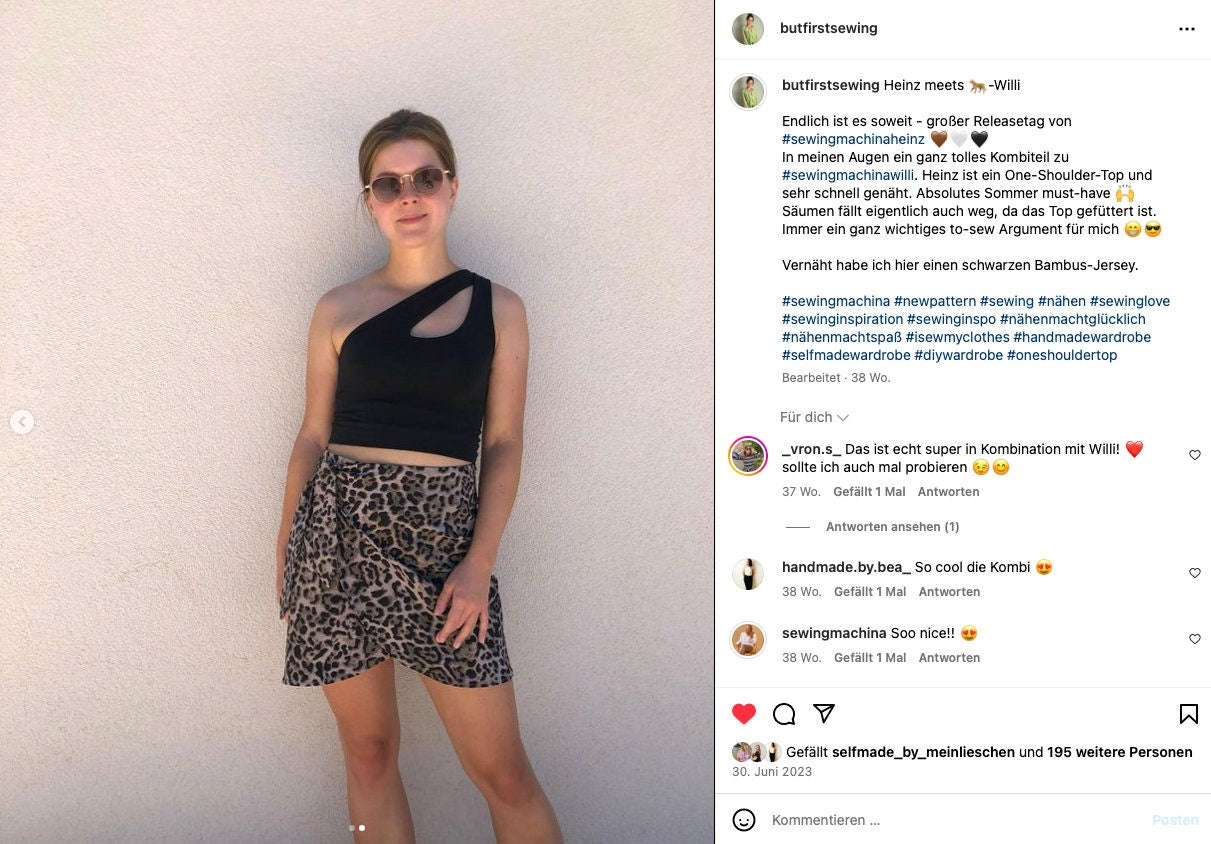 wrap skirt Willi PDF sewing pattern + VIDEO tutorial / Schnittmuster Wickelrock