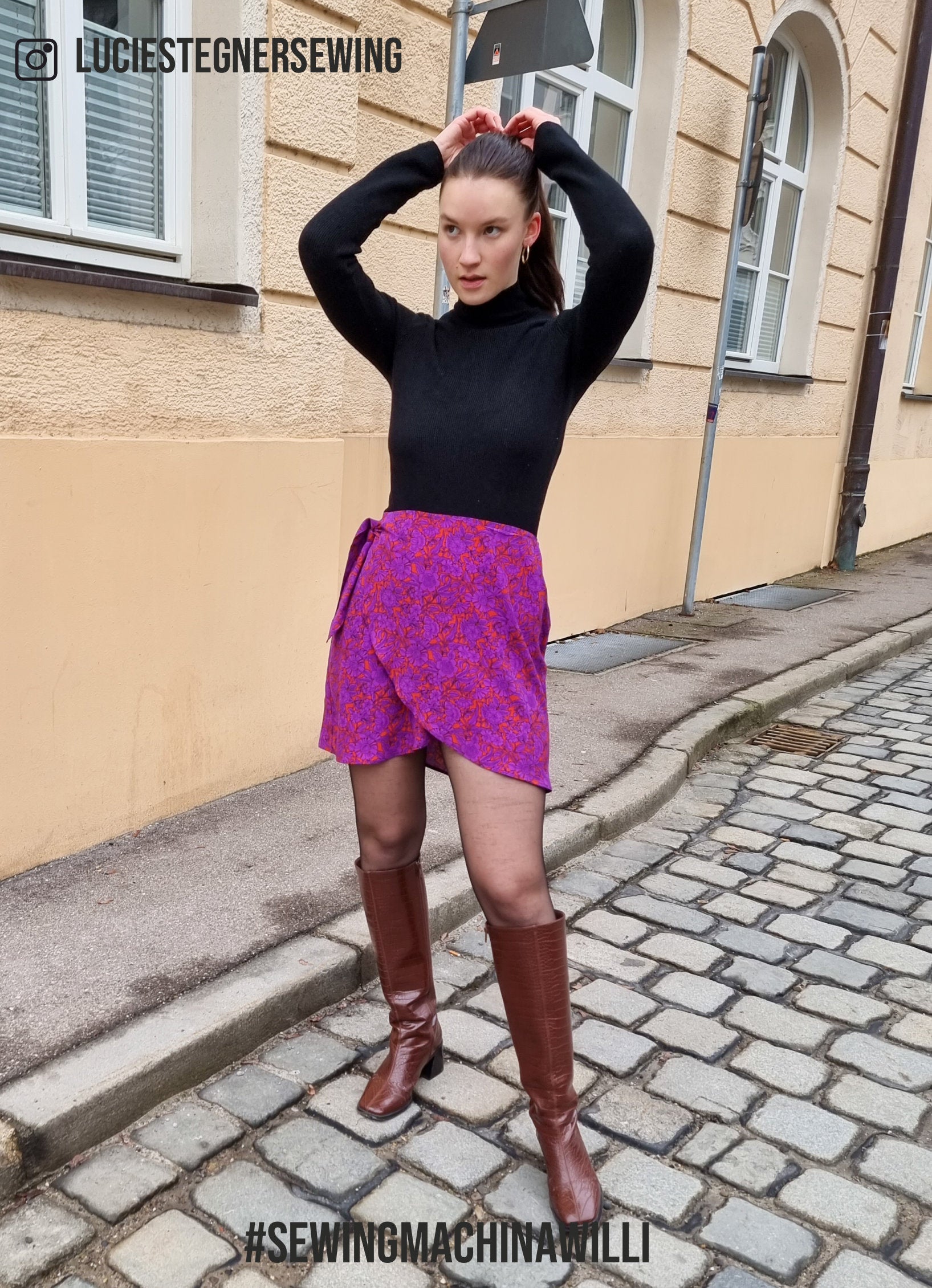 wrap skirt Willi PDF sewing pattern + VIDEO tutorial / Schnittmuster Wickelrock