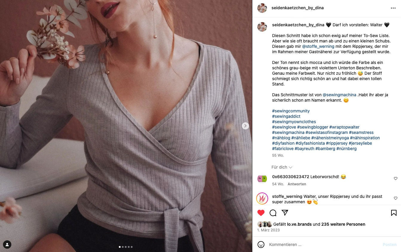 PDF Schnittmuster Wickeltop Walter / Schnittmuster Wickelshirt E-Book