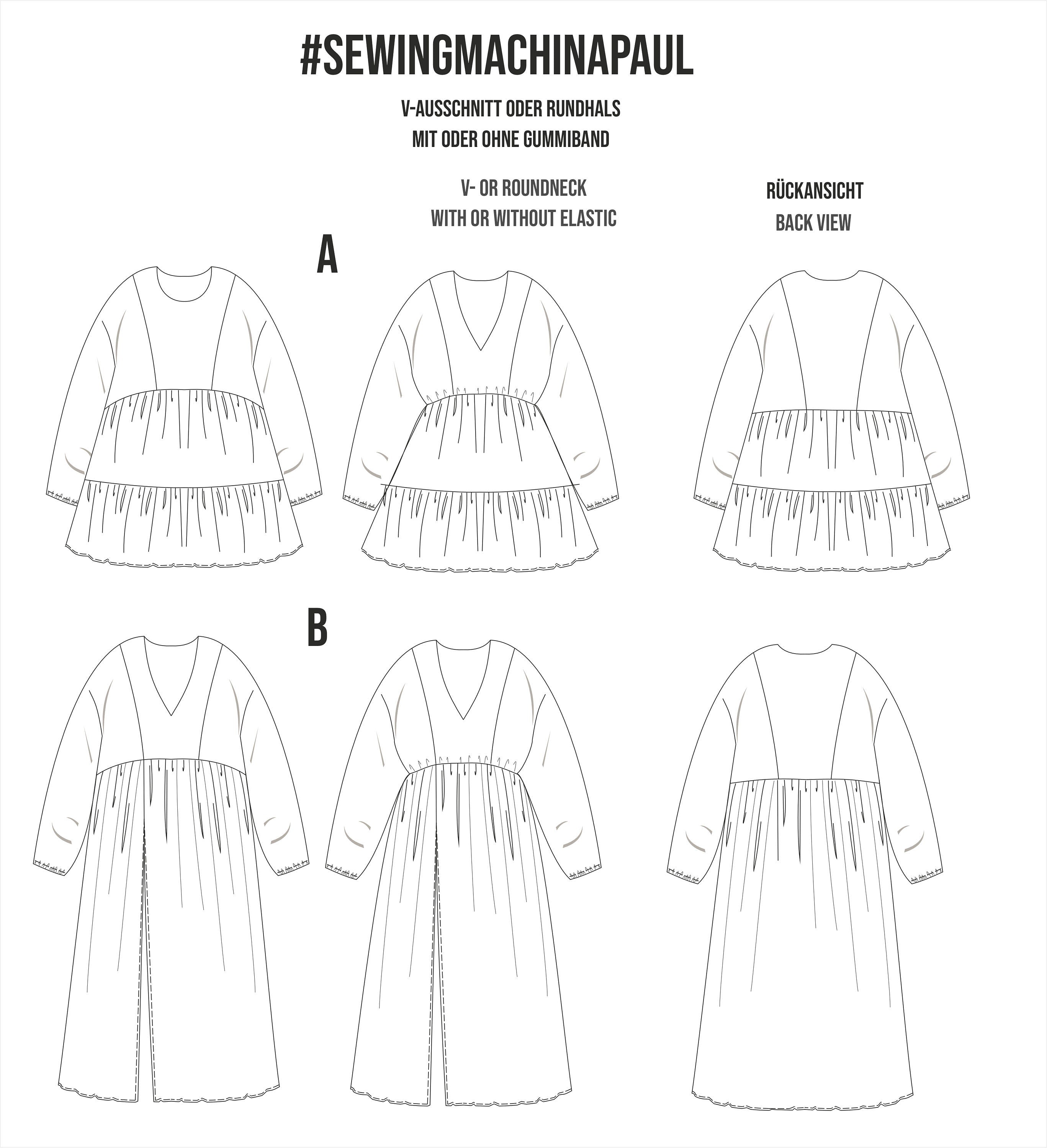 PDF sewing pattern oversize dress Paul