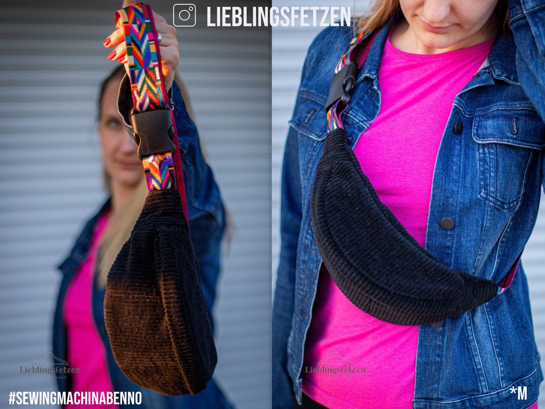 Bum bag Benno 3 sizes S-M-L / PDF sewing pattern/ video tutorial