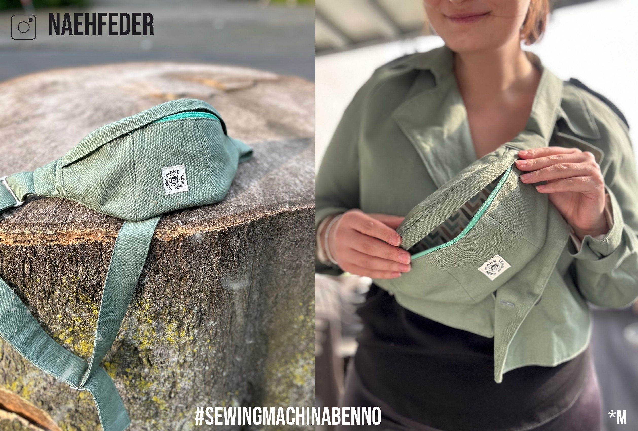 Bum bag Benno 3 sizes S-M-L / PDF sewing pattern/ video tutorial