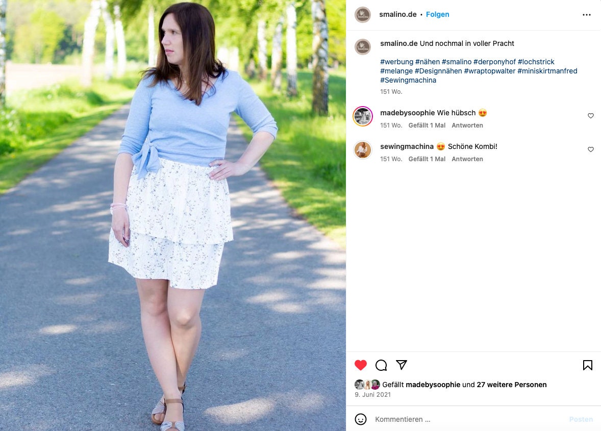 PDF sewing pattern ruffle mini skirt Manfred / Schnittmuster Minirock E-Book