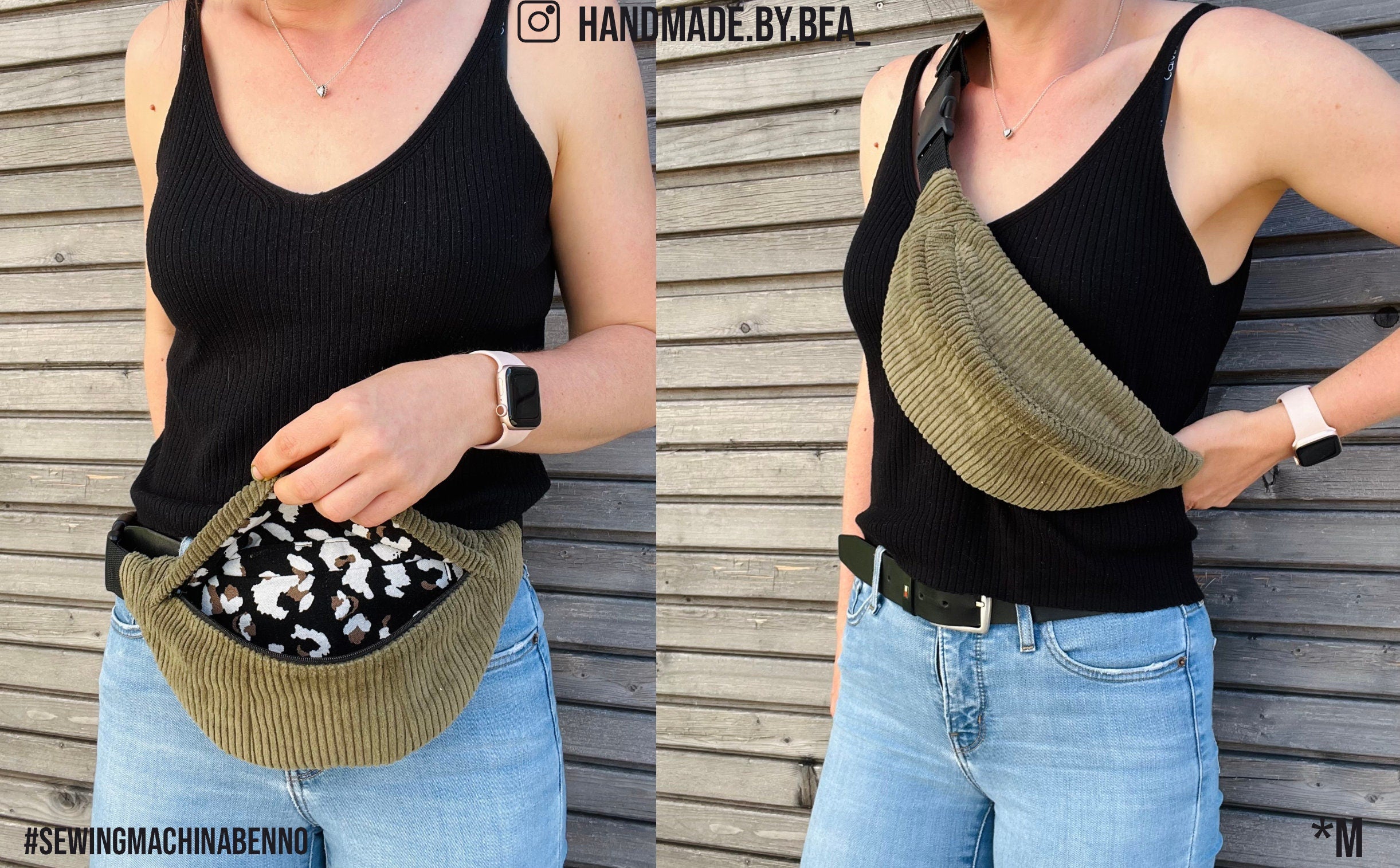 Bum bag Benno 3 sizes S-M-L / PDF sewing pattern/ video tutorial