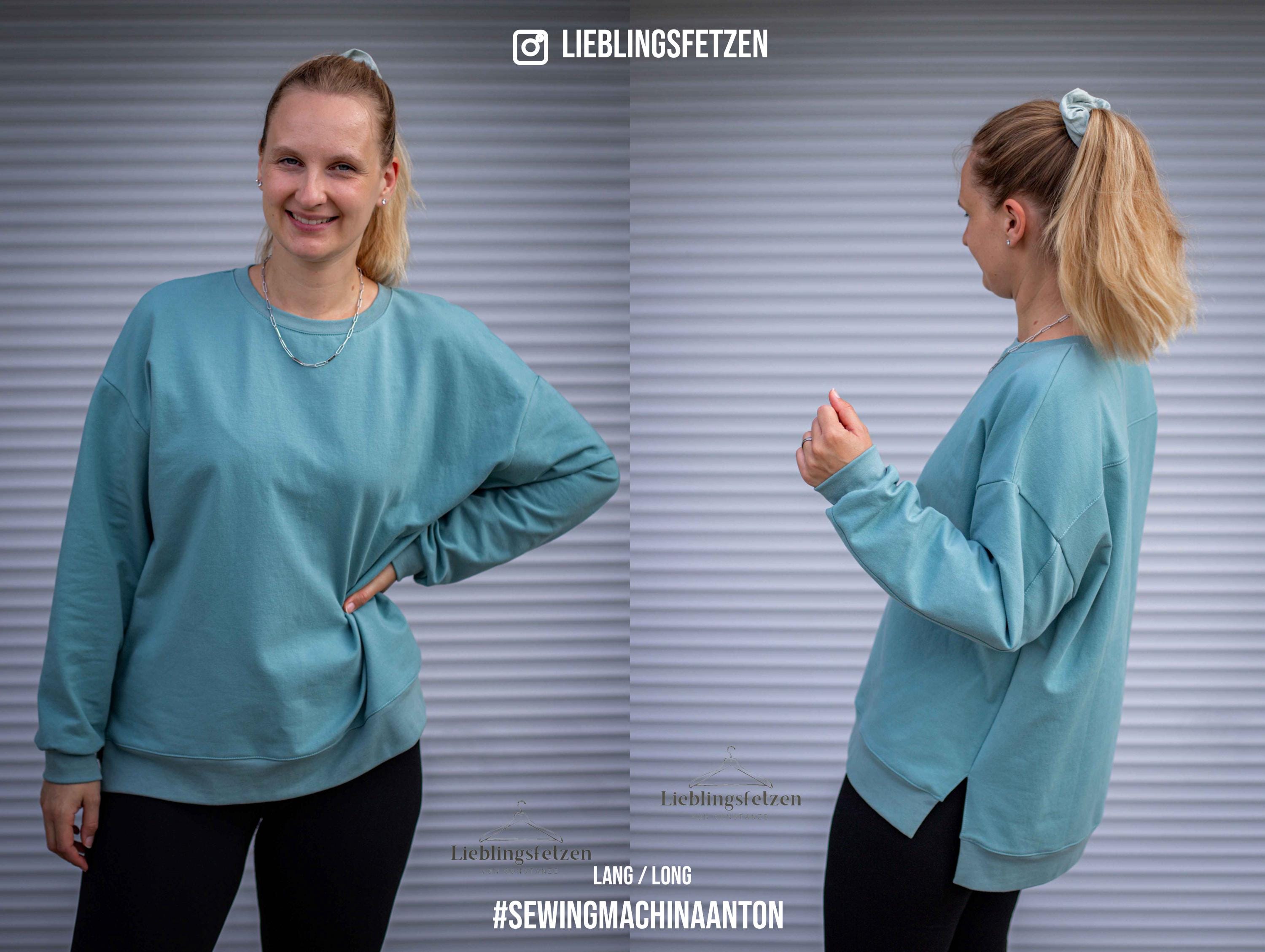 basic oversize pullover with side slit Anton / PDF sewing pattern / video tutorial / beginner-friendly / easy