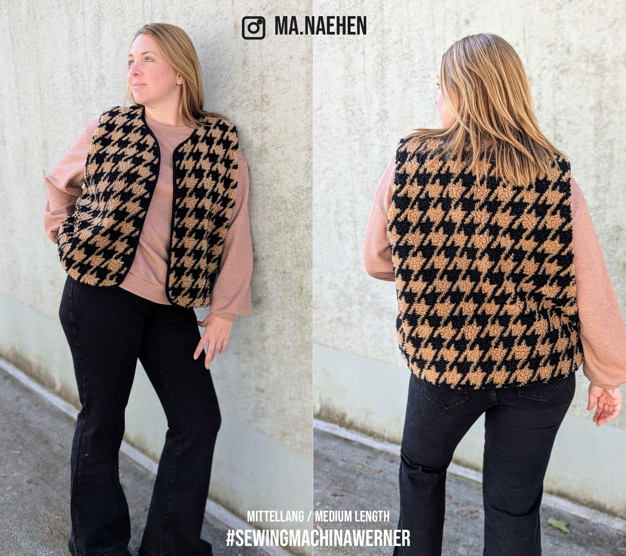 oversize vest PDF sewing pattern / video tutorial / 3 lengths / Werner vest