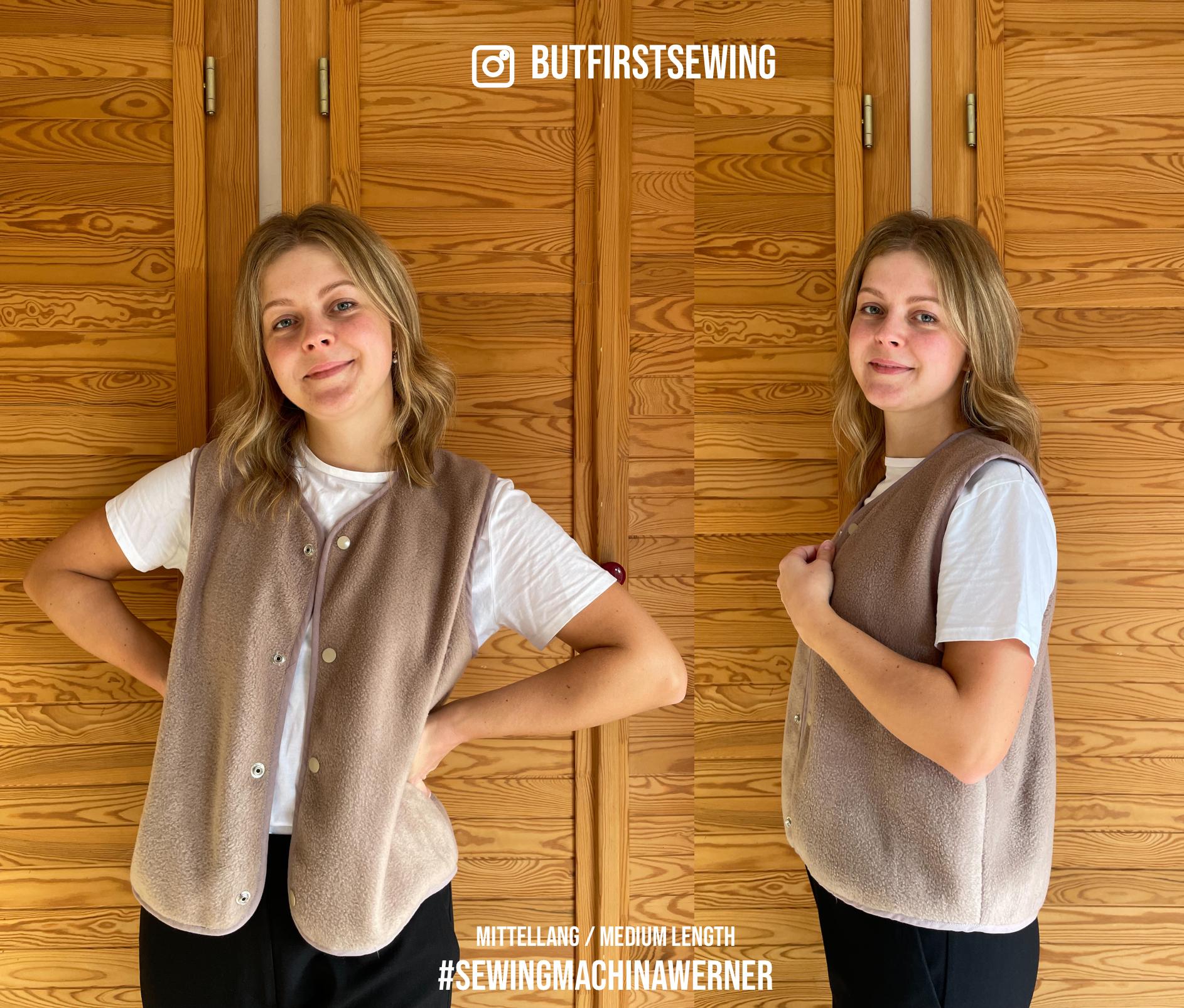oversize vest PDF sewing pattern / video tutorial / 3 lengths / Werner vest
