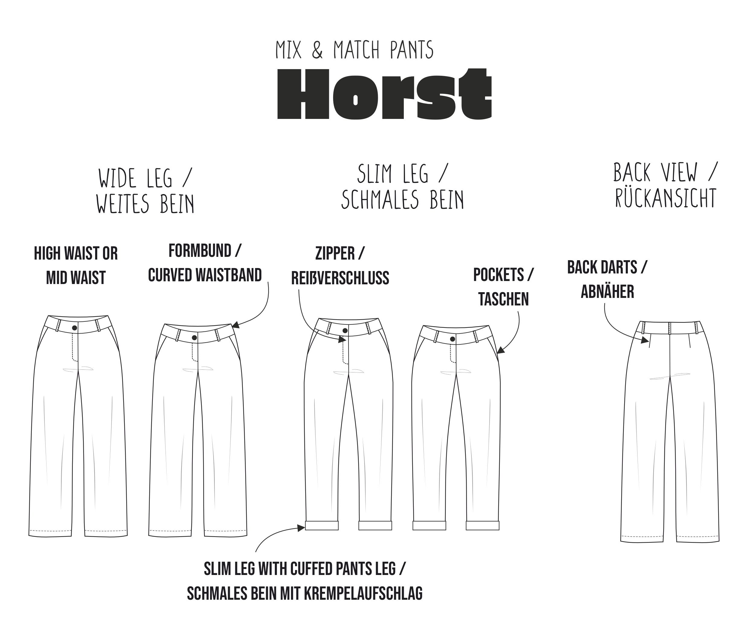 Hose Horst mix & match Schnittmuster