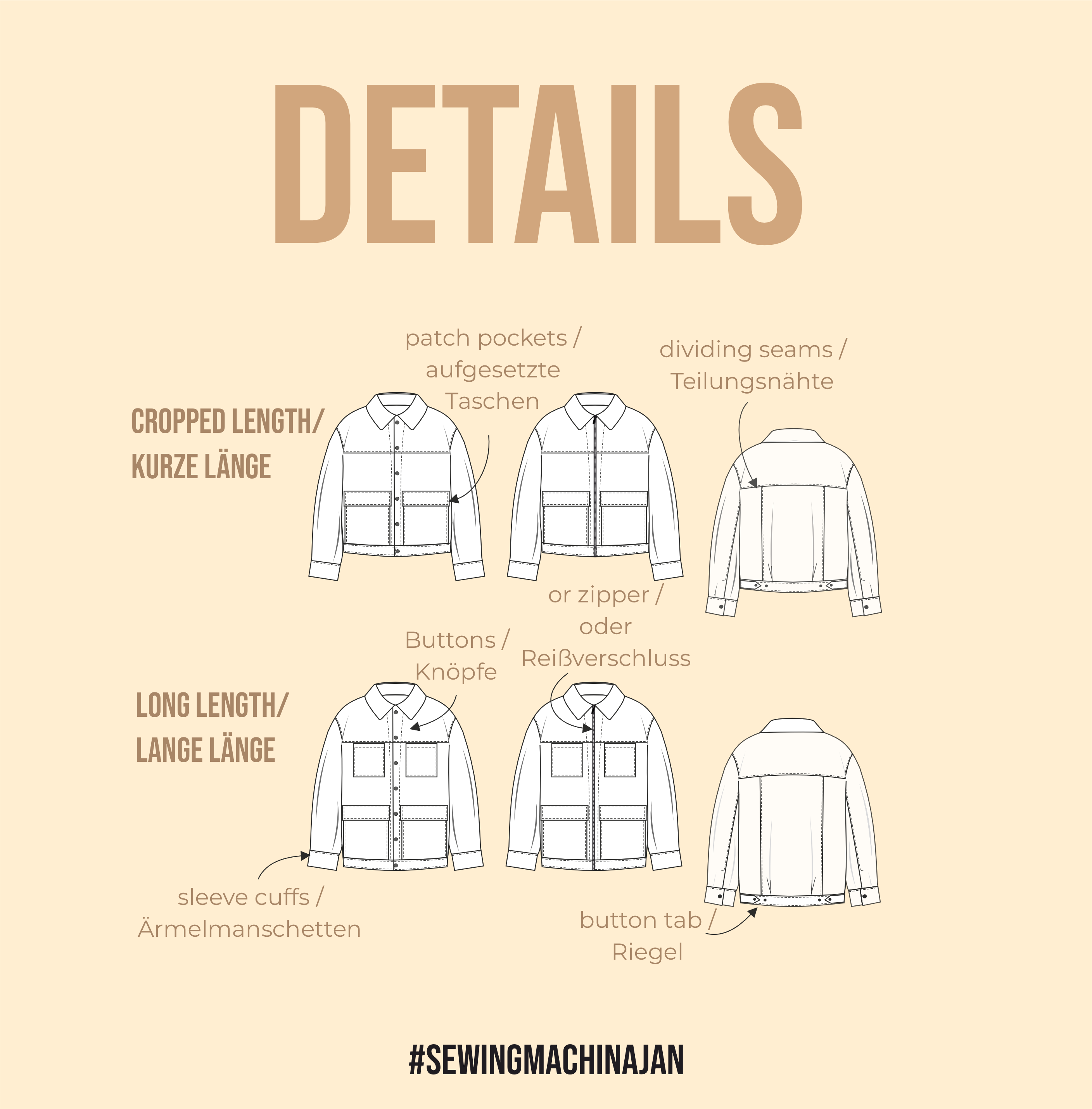 Jan jacket PDF sewing pattern