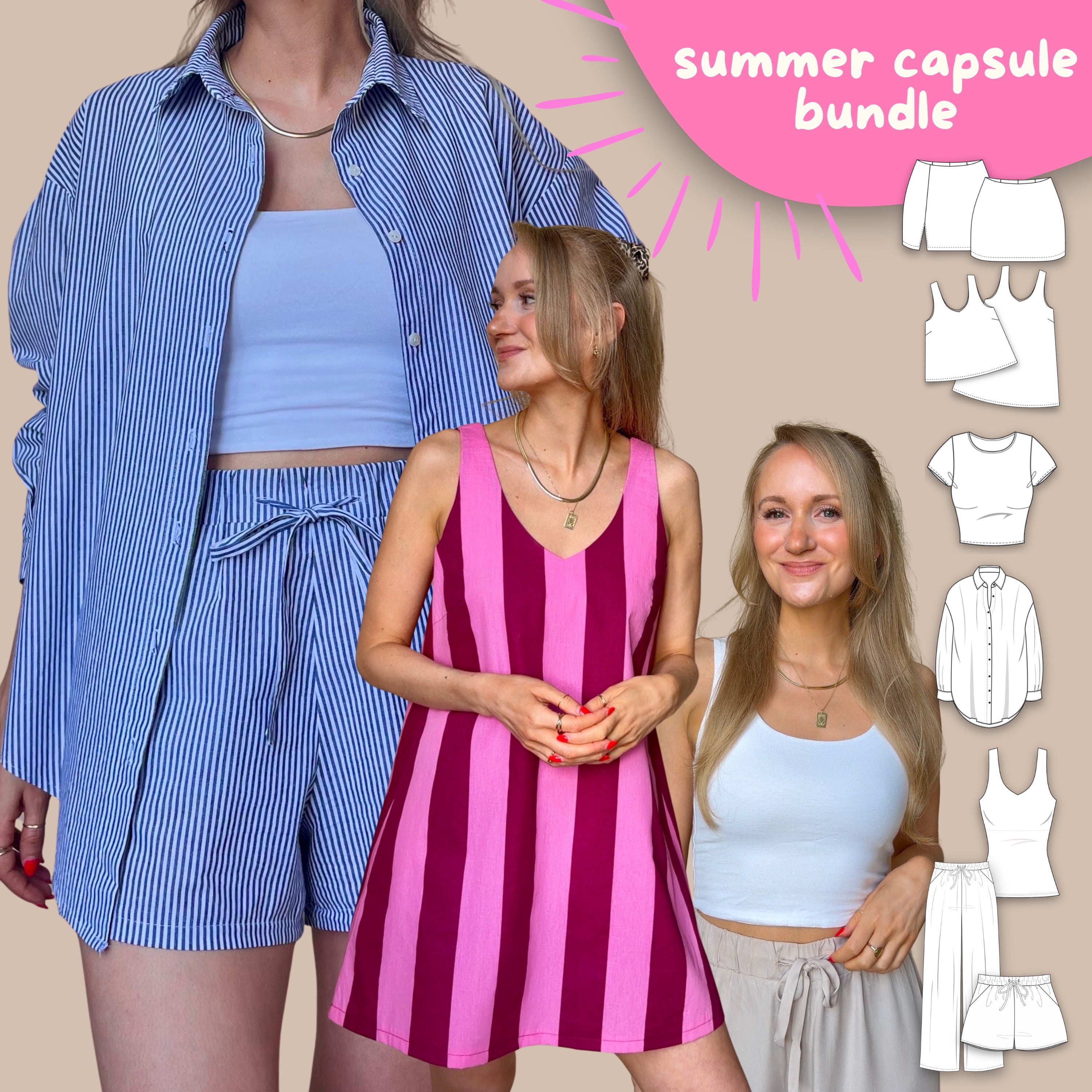 Summer Capsule Schnittmuster Bundle: 7-teiliges Nähset