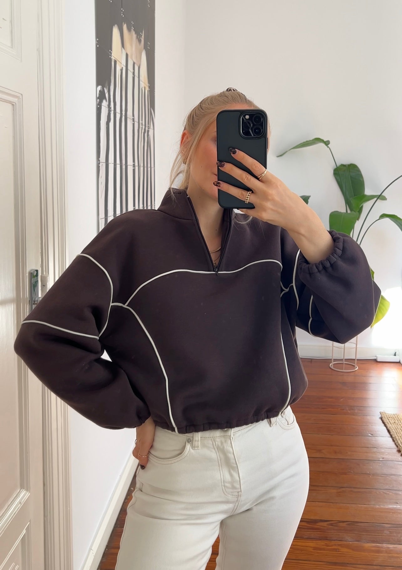 quarter zip / round neck sweater Oskar sewing pattern