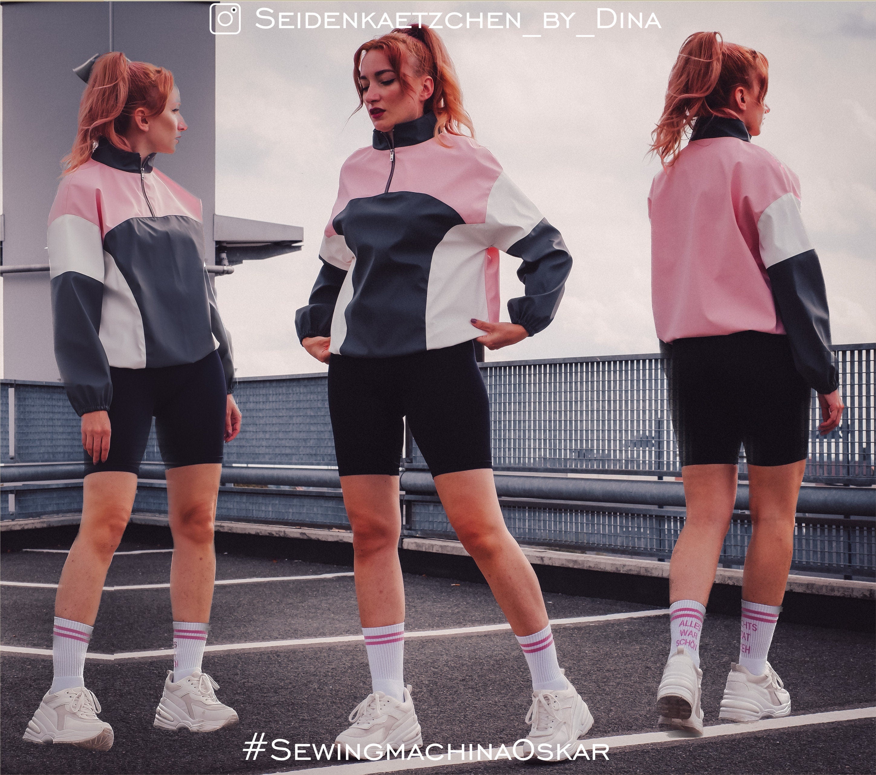 PDF Schnittmuster Oversize Pullover Rundhals oder Half zip Oskar / Video Tutorial / anfängerfreundlich