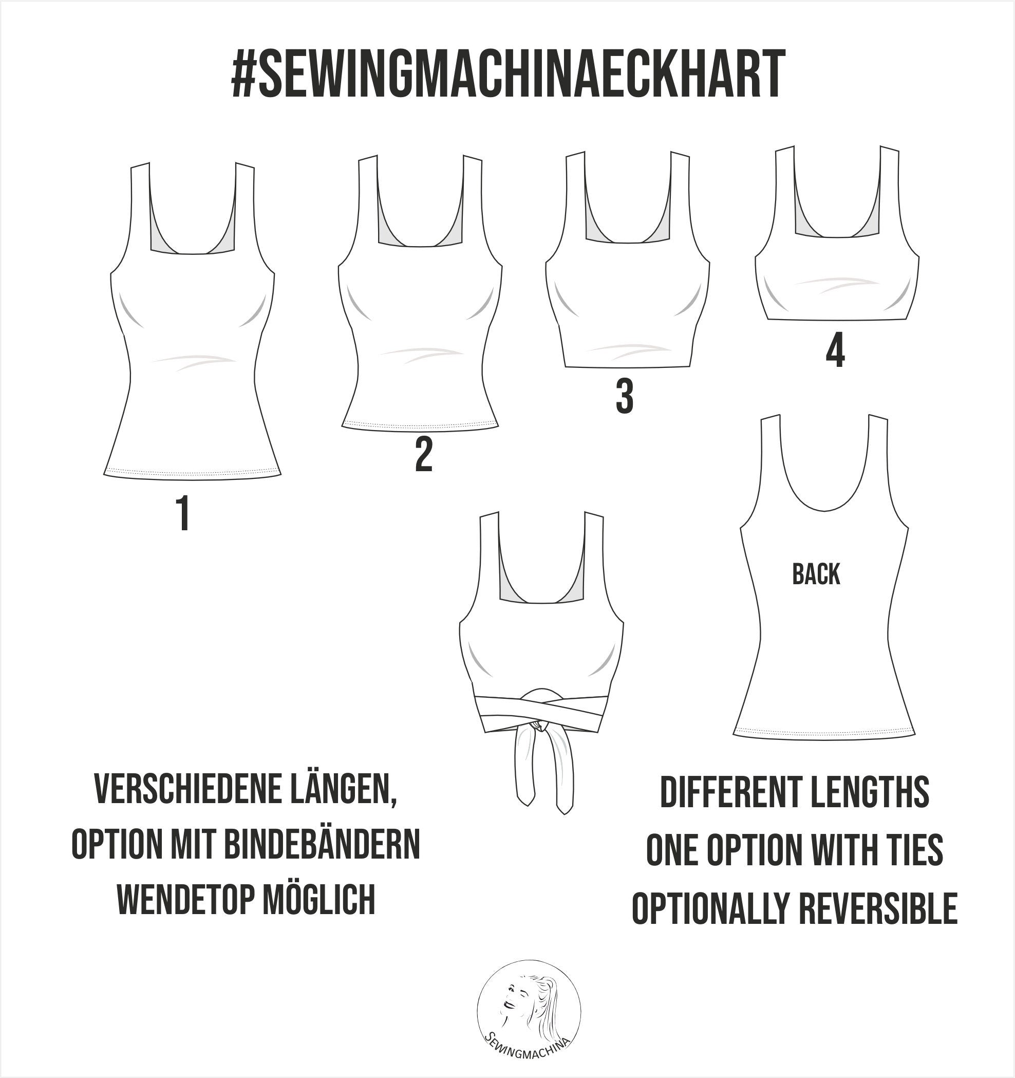 PDF sewing pattern square neck top Eckhart