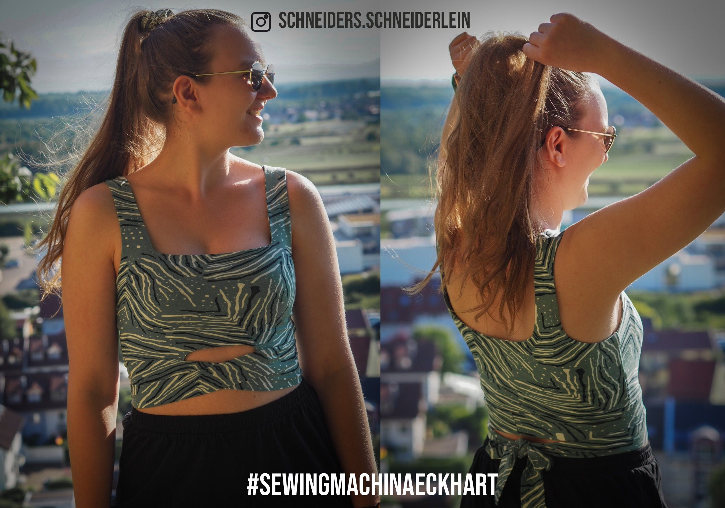 PDF sewing pattern square neck top Eckhart
