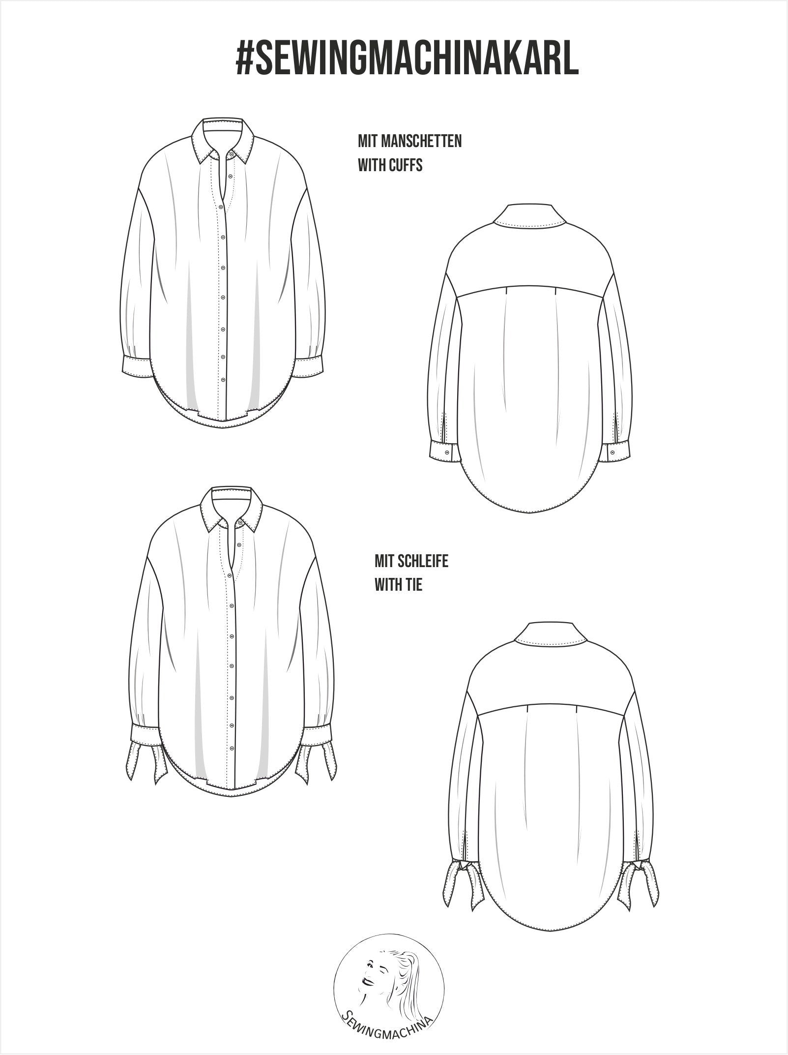 oversized Shirt PDF Schnittmuster, Schnittmuster oversize Bluse mit Video Tutorial