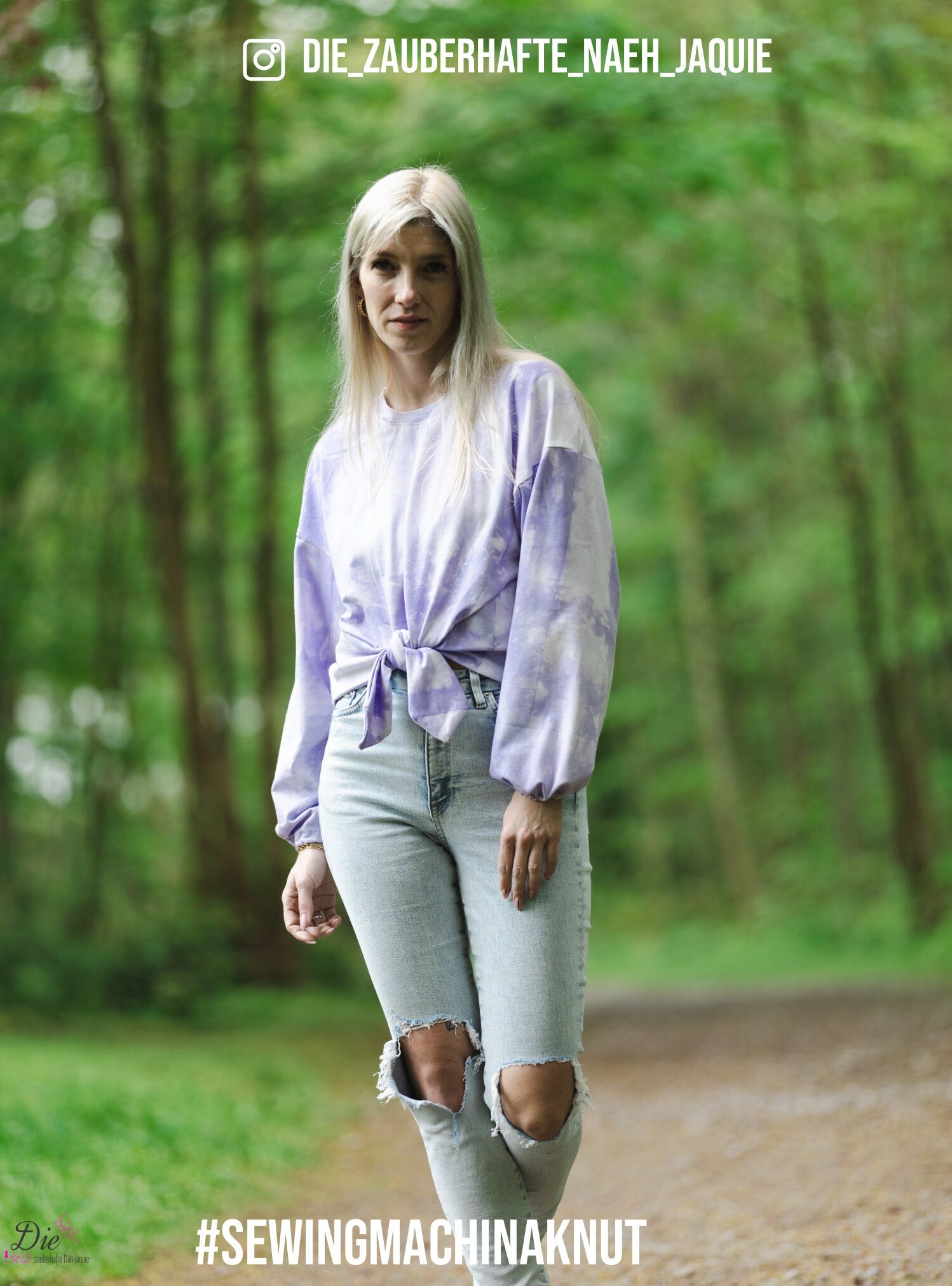 Schnittmuster Oversize Shirt mit Bindeband vorne Knut / PDF Schnittmuster mit Knoten vorn