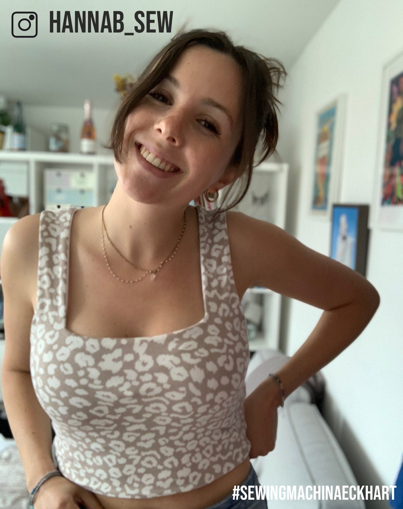 PDF sewing pattern square neck top Eckhart