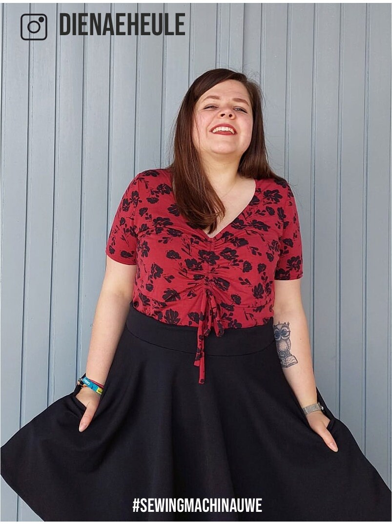 PDF sewing pattern ruched front top Uwe / Schnittmuster Top mit Raffung an der Brust Uwe, E-Book