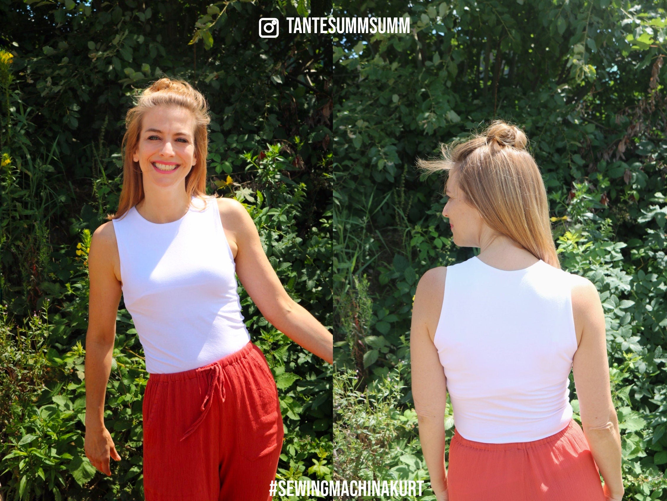 Basic tank sewing pattern Kurt / 3 lengths / easy high neck top / beginner-friendly with video tutorial